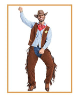 Halloween Costume Pioneer Texas Western Cowboy Suit for Men - Amazon Cross - border Sourcing - Coscosmos
